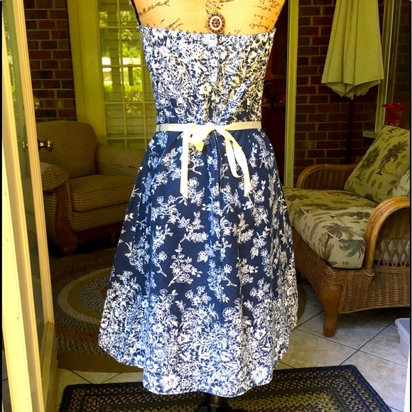 Strapless navy dress - Picture 6 of 8
